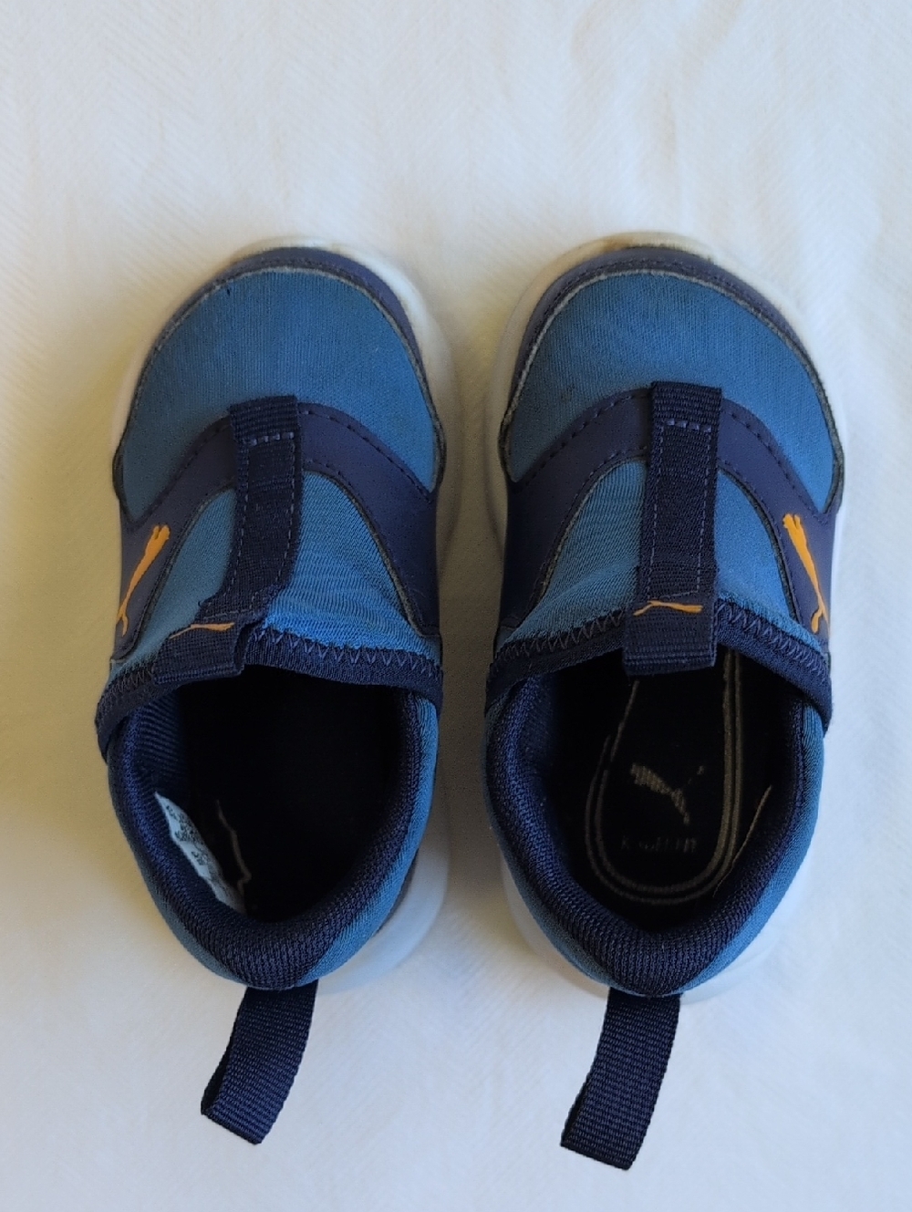 Puma Toddler Slip On Athletic Runners Blue Orange Training Sneakers Shoes Size 5 - Picture 3 of 8